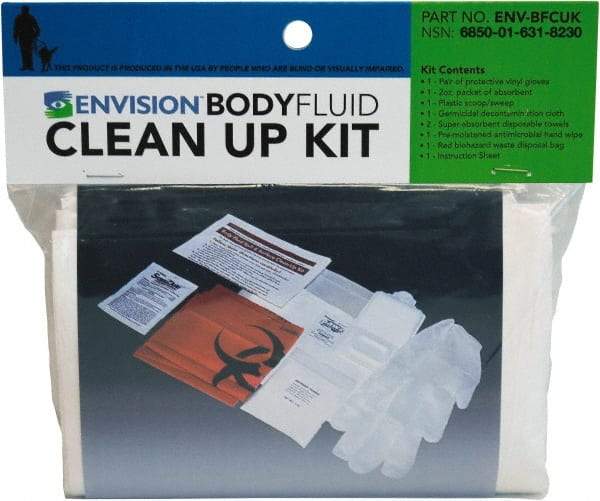 Ability One - 9 Piece, 1 Person, Body Fluid Clean-Up First Aid Kit - Plastic Bag - Top Tool & Supply