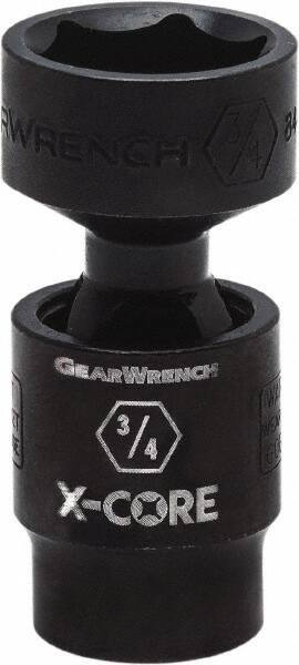 GearWrench - 3/8" Drive 9/16" Standard Universal Impact Socket - 6 Points, 2-13/66" OAL - Top Tool & Supply