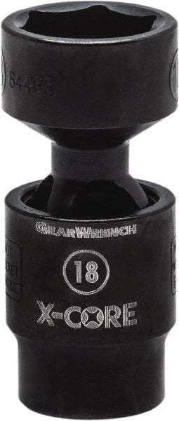 GearWrench - 3/8" Drive 21mm Standard Universal Impact Socket - 6 Points, 2-13/66" OAL - Top Tool & Supply