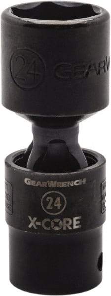 GearWrench - 1/2" Drive 16mm Standard Universal Impact Socket - 6 Points, 3-5/91" OAL - Top Tool & Supply