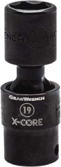 GearWrench - 1/2" Drive 19mm Standard Universal Impact Socket - 6 Points, 3-3/32" OAL - Top Tool & Supply