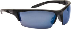 Uvex - Blue Mirror Lenses, Frameless Safety Glasses - Scratch Resistant, Adjustable Temples, Size Universal, Wrap Around - Top Tool & Supply