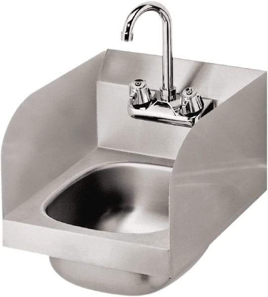 Krowne - 14" Long x 10" Wide Inside, 1 Compartment, Grade 304 Stainless Steel Hand Sink with Side Support - 20 Gauge, 12" Long x 12" Wide x 17" High Outside, 6" Deep - Top Tool & Supply