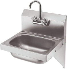 Krowne - 10" Long x 14" Wide Inside, 1 Compartment, Grade 304 Stainless Steel Hand Sink with Side Support - 20 Gauge, 20" Long x 16" Wide x 15" High Outside, 6" Deep - Top Tool & Supply