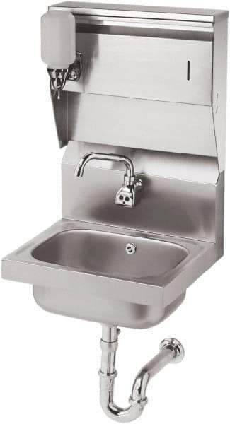 Krowne - 10" Long x 14" Wide Inside, 1 Compartment, Grade 304 Stainless Steel Hand Sink with Electronic Faucet - 20 Gauge, 15" Long x 16" Wide x 24" High Outside, 6" Deep - Top Tool & Supply