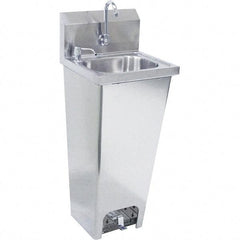 Krowne - 10" Long x 14" Wide Inside, 1 Compartment, Grade 304 Stainless Steel Hand Sink with Foot Pedal - 20 Gauge, 15" Long x 16" Wide x 32" High Outside, 6" Deep - Top Tool & Supply