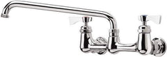 Krowne - Wall Mount, Low Arc Service Sink Faucet - Two Handle, Color Coded, Blade Handle, Swing Spout and Nozzle, No Drain - Top Tool & Supply