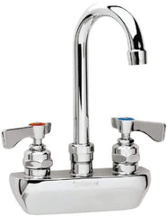 Krowne - Wall Mount, High Arc Service Sink Faucet - Two Handle, Color Coded, Blade Handle, Gooseneck Spout and Nozzle, No Drain - Top Tool & Supply