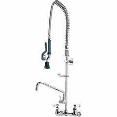 Krowne - Wall Mount, Add On Faucet for Pre-Rinse Units with Spray - Two Handle, Color Coded, Blade Handle, Gooseneck Spout with Hose, No Drain - Top Tool & Supply