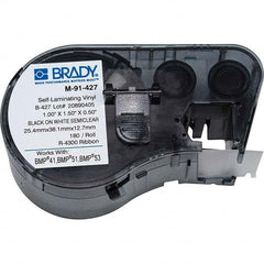 Brady - 1/2" x 1" Black Vinyl Cartridge - Top Tool & Supply