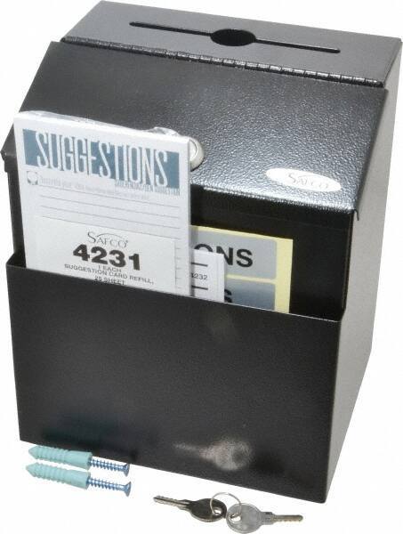 Safco - 7-1/8 Inch Wide x 6 Inch Deep x 8-1/2 Inch High Suggestion Box - Black - Top Tool & Supply