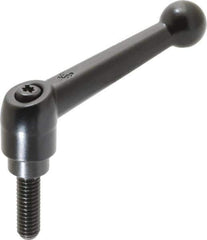 KIPP - 5/16-18, 0.71" Hub Diam, Zinc Die Cast (Steel Components) Threaded Stud Adjustable Clamping Lever - 0.98" Stud Length, 2.87" OAL, 1.79" High - Top Tool & Supply