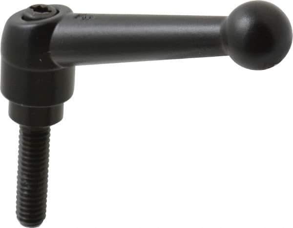 KIPP - 5/16-18, 0.71" Hub Diam, Zinc Die Cast (Steel Components) Threaded Stud Adjustable Clamping Lever - 1.18" Stud Length, 2.87" OAL, 1.79" High - Top Tool & Supply