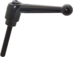 KIPP - 3/8-16, 0.98" Hub Diam, Zinc Die Cast (Steel Components) Threaded Stud Adjustable Clamping Lever - 2.36" Stud Length, 4-1/4" OAL, 2.64" High - Top Tool & Supply