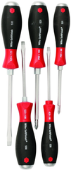 5 Piece - SoftFinish® Cushion Grip Extra Heavy Duty Screwdriver w/ Hex Bolster & Metal Striking Cap Set - #53075 - Includes: Slotted 4.5 - 6.5mm Phillips #1 - 2 - Extra Heavy Duty - Top Tool & Supply
