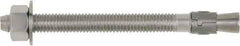 Powers Fasteners - 7/8" Diam, 7/8" Drill, 8" OAL, 2-3/4" Min Embedment Wedge Expansion Concrete Anchor - 304 Stainless Steel, Hex Head, Hex Drive, 4-3/4" Thread Length - Top Tool & Supply