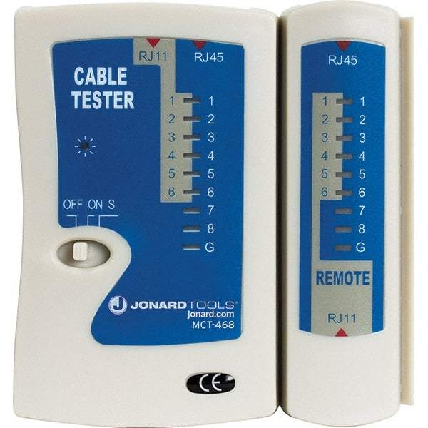 Jonard Tools - Modular Cable Tester - LED Screen, RJ11, RJ12 & RJ45 Connectors - Top Tool & Supply