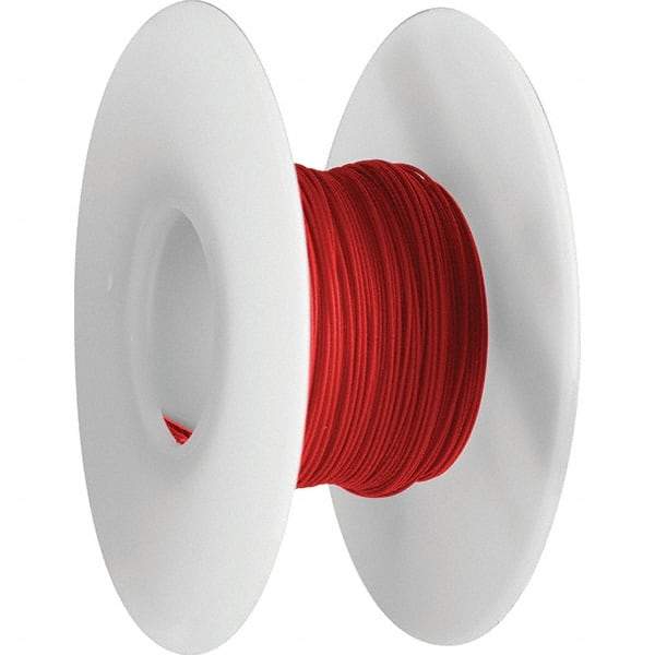 OK Industries - 24 AWG, 1 Strand, 30.4 m OAL, Copper Hook Up Wire - Red Kynar Jacket, 0.03" Diam - Top Tool & Supply