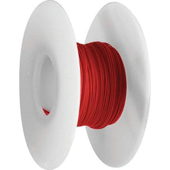 OK Industries - 24 AWG, 1 Strand, 30.4 m OAL, Copper Hook Up Wire - Red Kynar Jacket, 0.03" Diam - Top Tool & Supply