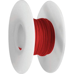 OK Industries - 30 AWG, 1 Strand, 30.4 m OAL, Copper Hook Up Wire - Red Kynar Jacket, 0.02" Diam - Top Tool & Supply