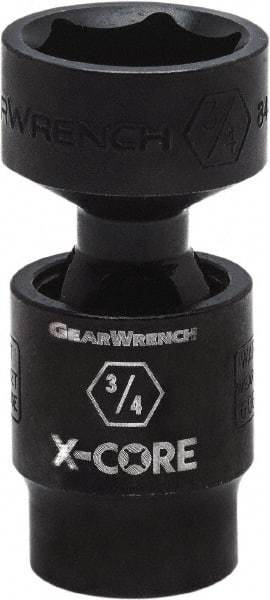 GearWrench - 3/8" Drive 7/16" Standard Universal Impact Socket - 6 Points, 2-2/11" OAL - Top Tool & Supply