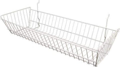 ECONOCO - 10" Deep, Rectangular Steel Peg Board/Slatwall Basket - 24" Wide x 5" High - Top Tool & Supply