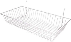 ECONOCO - 12" Deep, Rectangular Steel Peg Board/Slatwall Basket - 24" Wide x 4" High - Top Tool & Supply