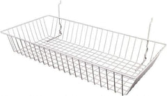 ECONOCO - 12" Deep, Rectangular Steel Peg Board/Slatwall Basket - 24" Wide x 4" High - Top Tool & Supply