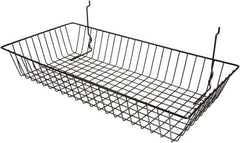 ECONOCO - 12" Deep, Rectangular Steel Peg Board/Slatwall Basket - 24" Wide x 4" High - Top Tool & Supply