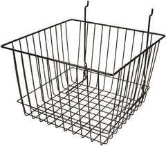 ECONOCO - 12" Deep, Square Steel Peg Board/Slatwall Basket - 12" Wide x 8" High - Top Tool & Supply