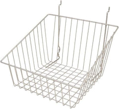 ECONOCO - 12" Deep, Square Steel Peg Board/Slatwall Basket - 12" Wide x 8" High - Top Tool & Supply