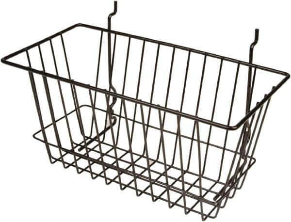 ECONOCO - 6" Deep, Rectangular Steel Peg Board/Slatwall Basket - 12" Wide x 6" High - Top Tool & Supply