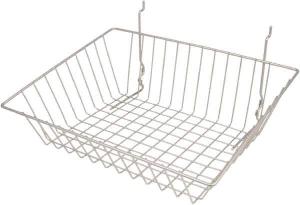 ECONOCO - 12" Deep, Rectangular Steel Peg Board/Slatwall Basket - 15" Wide x 5" High - Top Tool & Supply