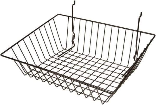 ECONOCO - 12" Deep, Rectangular Steel Peg Board/Slatwall Basket - 15" Wide x 5" High - Top Tool & Supply