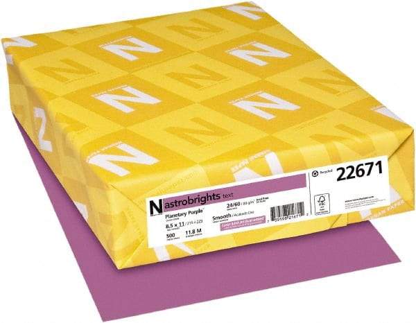 Neenah Paper - 8-1/2" x 11" Planetary Purple Colored Copy Paper - Use with Laser Printers, Copiers, Inkjet Printers - Top Tool & Supply