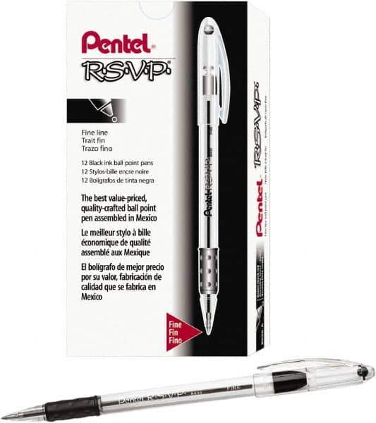 Pentel - Conical Ball Point Pen - Black - Top Tool & Supply