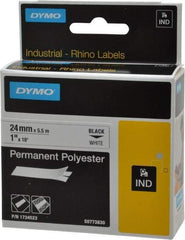 Rhino - 216" Long, White Permanent Polyester Tape Self Laminating Label - For RHINO 6000 or RHINO 6500 - Top Tool & Supply