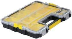 Stanley - 18-13/32" Wide x 13-29/32" High x 2-29/32" Deep, Shallow Small Parts Storage Box - Polypropylene Resin Frame, 10 Compartments, 3-1/4" Wide x 2" High x 5-3/8" Deep Bin - Top Tool & Supply