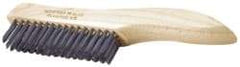 Ability One - 2 Rows x 1 Column Stainless Steel Scratch Brush - 10" OAL, 1" Trim Length, Plastic Shoe Handle - Top Tool & Supply