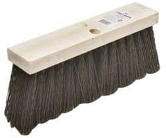 Ability One - 16" Rough Surface Polypropylene Push Broom - 6-3/4" Bristle Length, Wood Block, Tapered Handle Connection - Top Tool & Supply