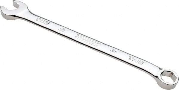 Proto - 7/16" 6 Point Combination Wrench - 15° Head Angle, 6-29/64" OAL, Steel, Chrome Finish - Top Tool & Supply