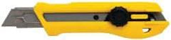 Stanley - Snap Utility Knife - 4-3/8" Blade, Yellow, Silver & Black Elastomer Plastic Handle, 1 Blade Included - Top Tool & Supply