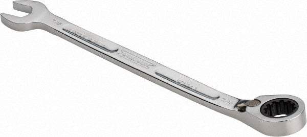 Proto - 7/16" 12 Point Combination Wrench - 15° Head Angle, 6-29/64" OAL, Steel, Chrome Finish - Top Tool & Supply