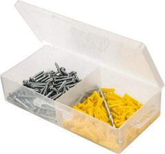 Value Collection - 300 Piece, #6 to 8 Screw, Plastic & Steel Slotted/Phillips Drive Anchor Assortment - Zinc Plated, 3/4" Long - Top Tool & Supply