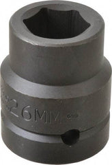 Proto - 1" Drive 26mm Impact Socket - 6 Points, 2-1/32" OAL - Top Tool & Supply