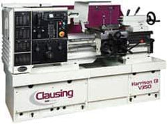 Clausing - 13-3/4" Swing, 25-1/4" Between Centers, 230 Volt, Triple Phase Engine Lathe - 4MT Taper, 10 hp, 17 to 3,250 RPM, 1-5/8" Bore Diam, 53" Deep x 65" High x 80" Long - Top Tool & Supply