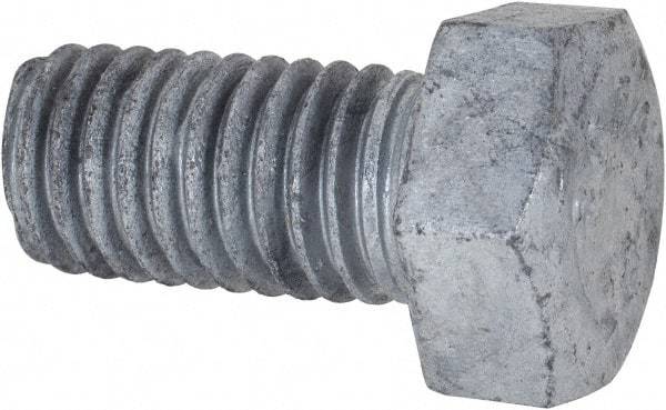 Value Collection - 1/2-13 Thread, 1" Length Under Head, Steel Hex Head Bolt - Hot Dipped Galvanized Coated, UNC Thread, ASTM A307, Grade 2 - Top Tool & Supply