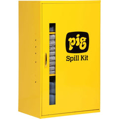 Spill Kits; Kit Type: Universal Spill Kit; Container Type: Cabinet; Absorption Capacity: 17 gal; Color: Hi-Vis Yellow; Portable: No; Capacity per Kit (Gal.): 17 gal