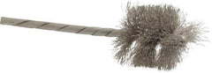 Osborn - 1" Diam Helical Stainless Steel Tube Brush - 0.005" Filament Diam, 1" Brush Length, 3-1/2" OAL, 1/8" Diam Shank - Top Tool & Supply