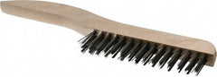 Osborn - 2 Rows x 15 Columns Steel Scratch Brush - 5-1/4" Brush Length, 10" OAL, 1-1/8" Trim Length, Wood Shoe Handle - Top Tool & Supply